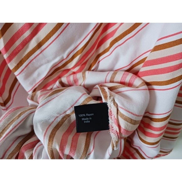 Lane Bryant Top Striped Off The Shoulder Short Sleeve Orange White Size 14/16 - Picture 4 of 6